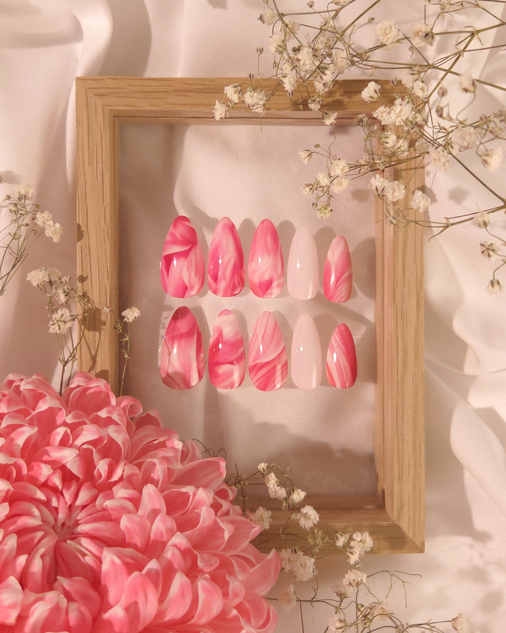 Pink Chrysanthemum Nail Decals