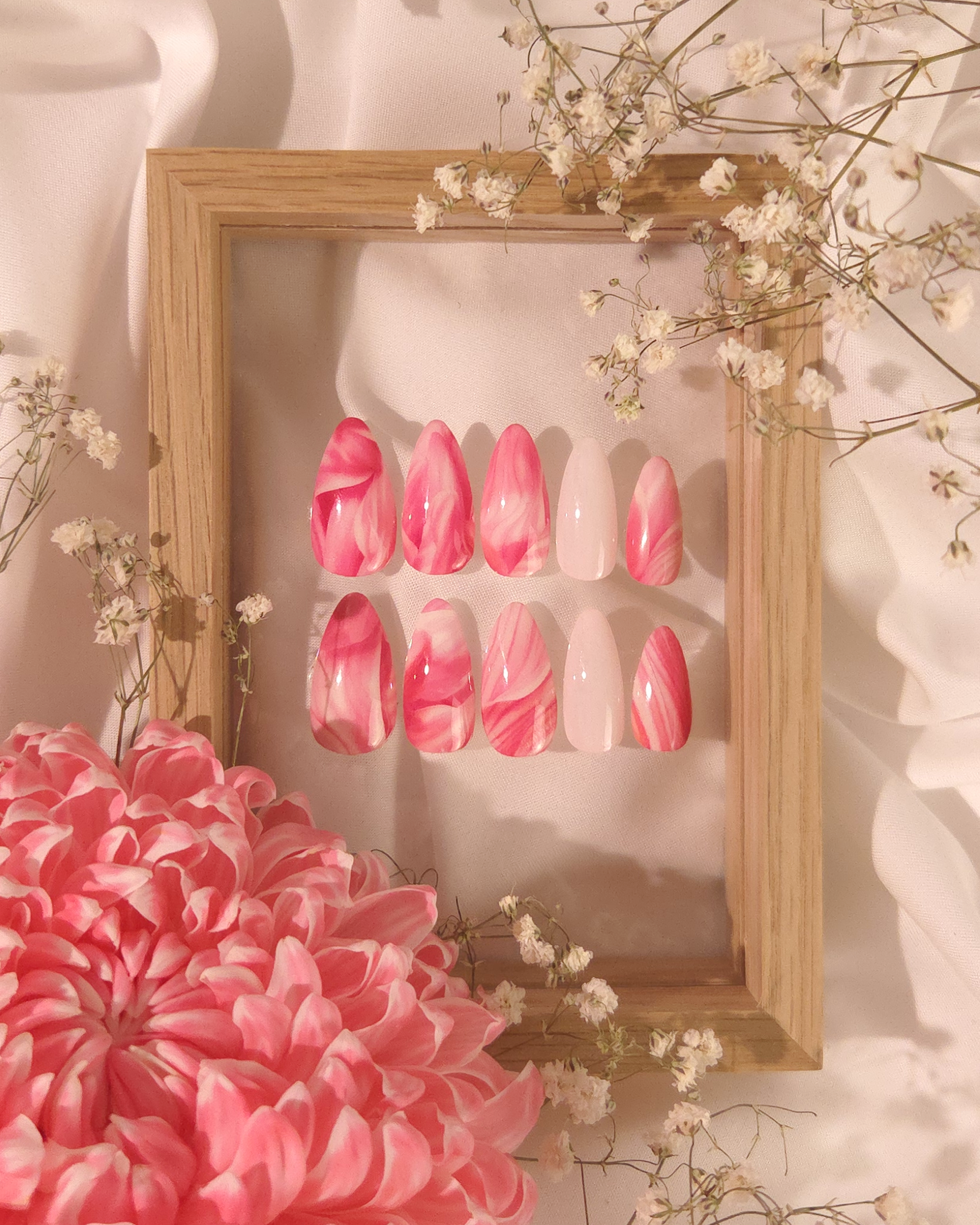 Pink Chrysanthemum Nail Decals